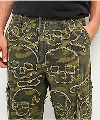 Affliction Skull Camo Wide Leg Cargo Pants