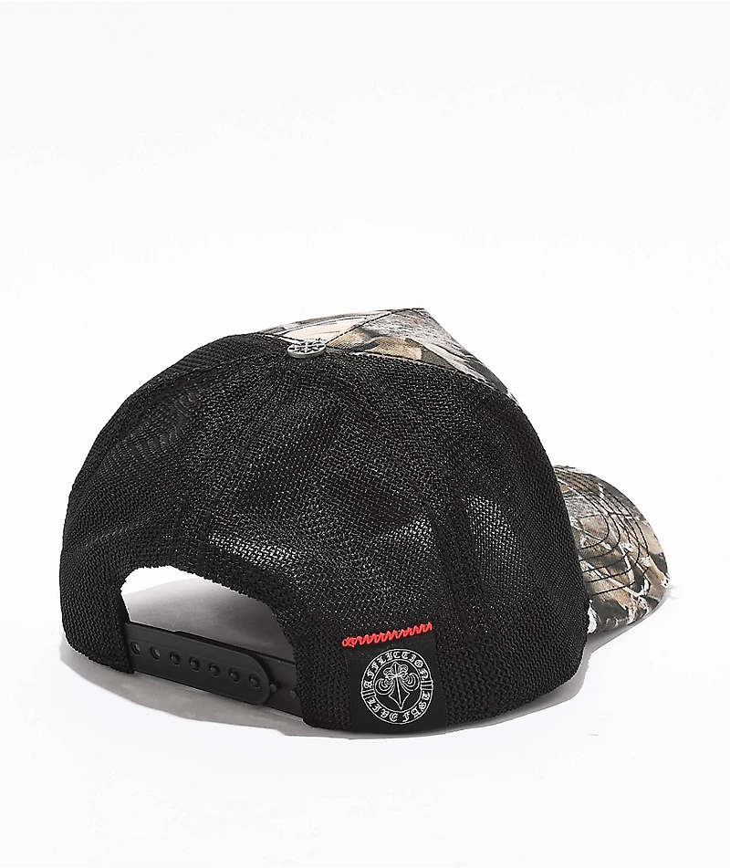 Affliction Skull Tree Black & Camo Trucker Hat