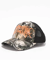 Affliction Skull Tree Black & Camo Trucker Hat