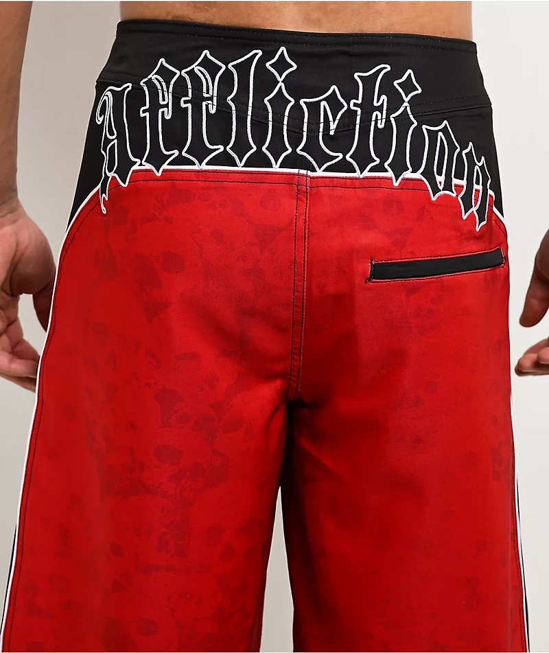 Affliction Sorrow Red Board Shorts