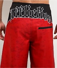 Affliction Sorrow Red Board Shorts