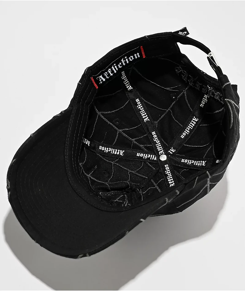 Affliction Spider Black Strapback Hat