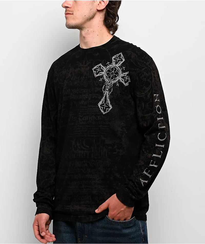 Affliction Spike Black Long Sleeve T-Shirt