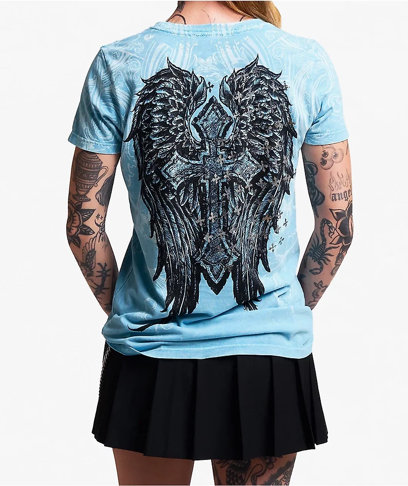 Affliction Stampede Blue Wash T-Shirt