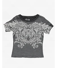 Affliction Step Of Faith Black Terry Cloth Crop T-Shirt