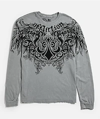 Affliction Step Of Honor Grey Long Sleeve T-Shirt