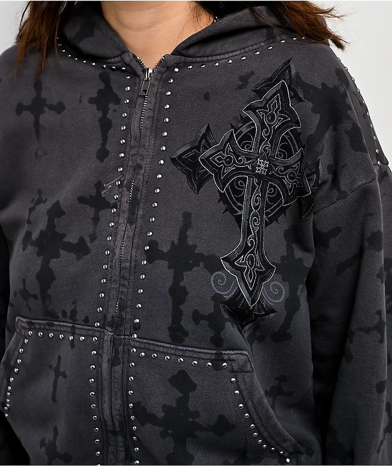 Affliction Stone Grail Grey Zip Hoodie