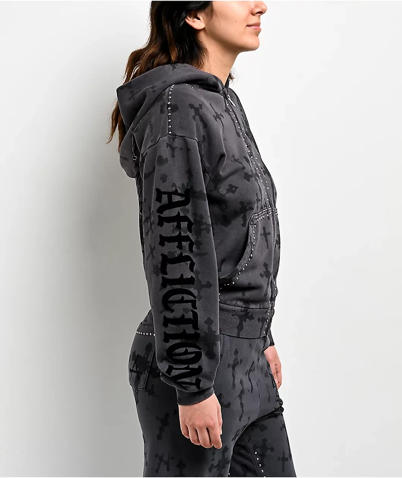 Affliction Stone Grail Grey Zip Hoodie