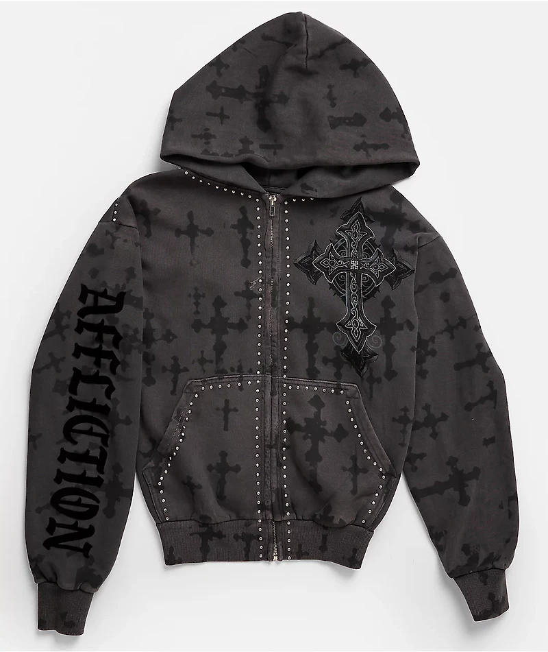 Affliction Stone Grail Grey Zip Hoodie