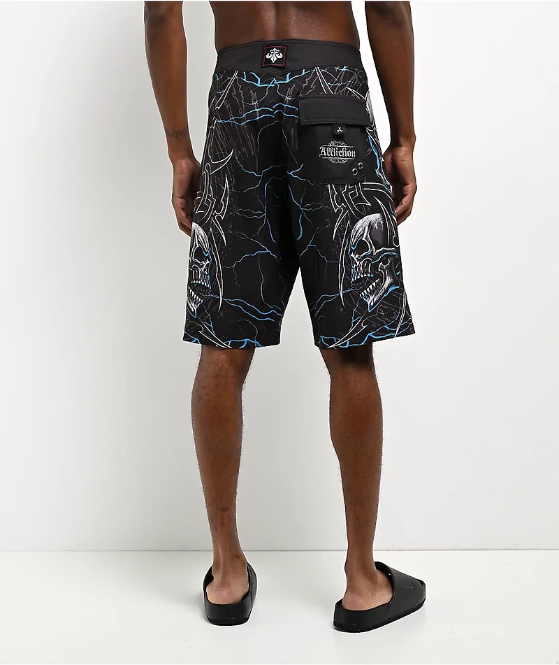 Affliction Street Savage Black Board Shorts