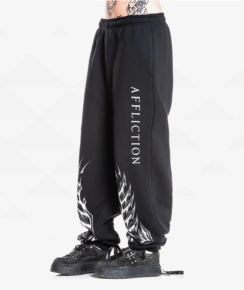 Affliction Stunt Double Black Sweatpants