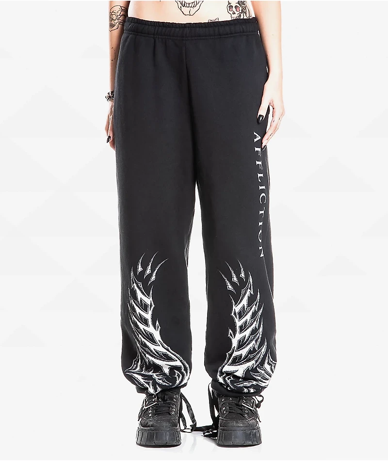 Affliction Stunt Double Black Sweatpants