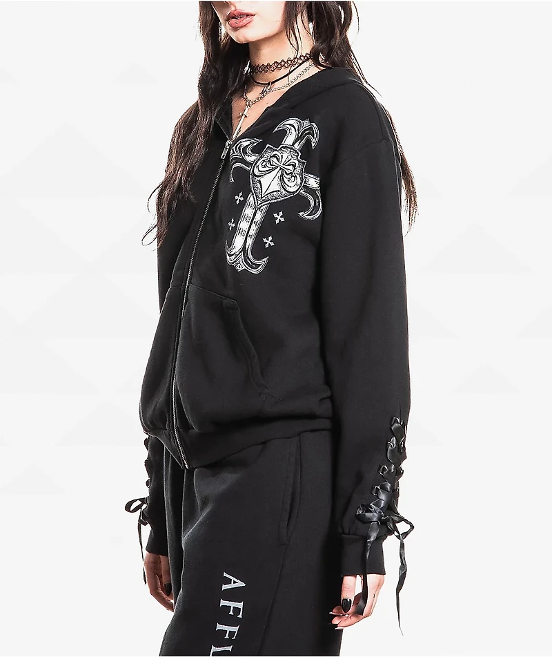 Affliction Stunt Double Black Zip Hoodie