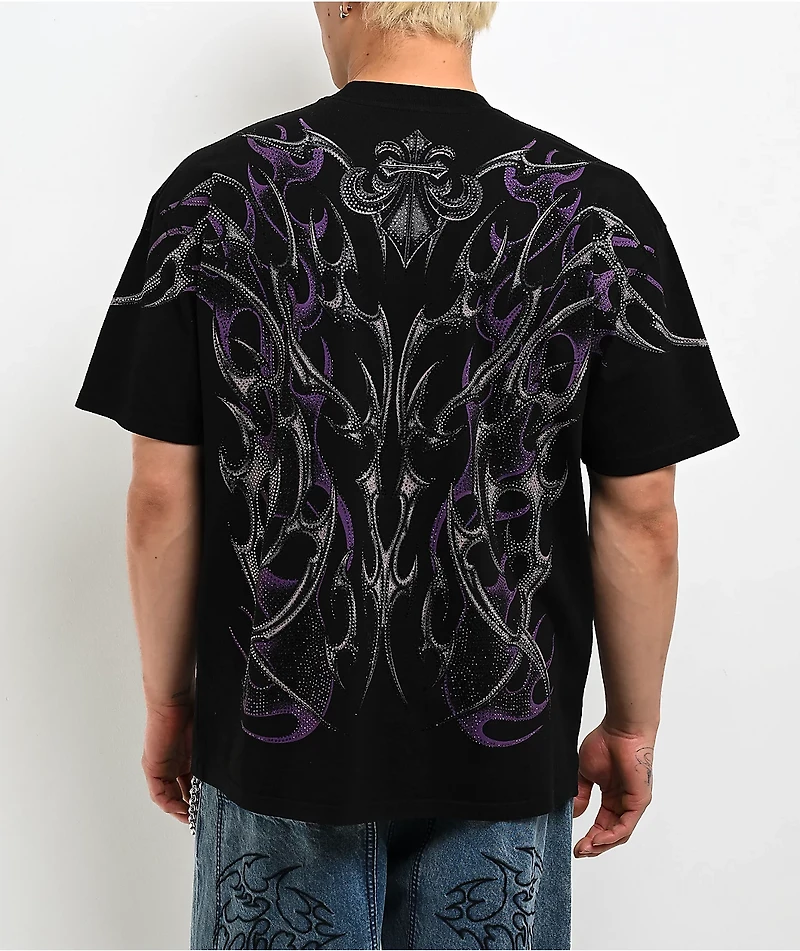 Affliction Theory Rhinestone Black T-Shirt