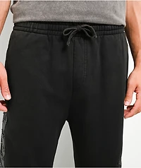 Affliction Tompson Black Wash Wide Leg Sweatpants