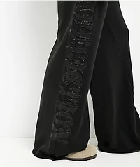 Affliction Tompson Black Wash Wide Leg Sweatpants