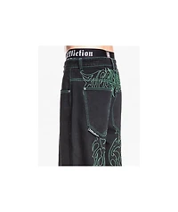 Affliction Toxic Rage Black Wash Wide Leg Jeans