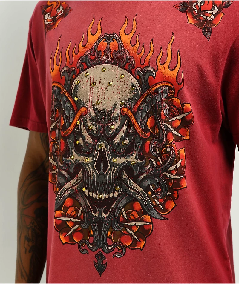 Affliction Toxic Tavern Red Potassium Wash T-Shirt