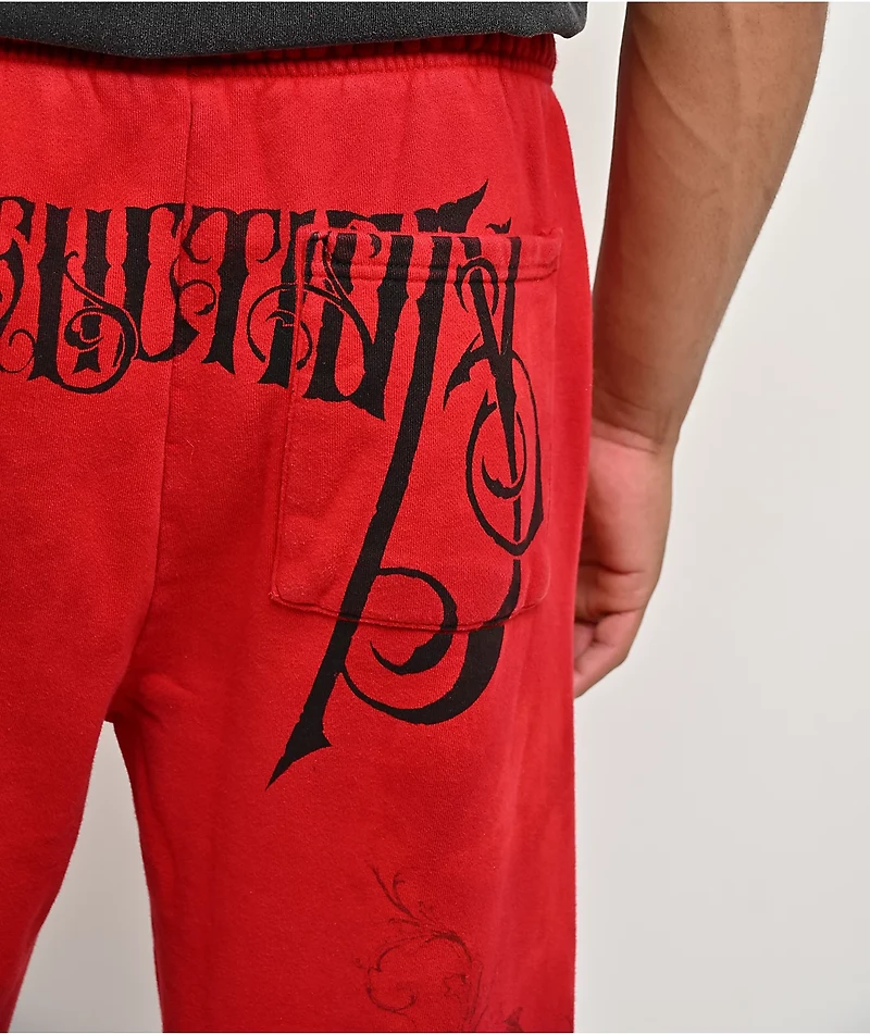 Affliction Vertebrae Red Sweatpants