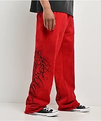 Affliction Vertebrae Red Sweatpants