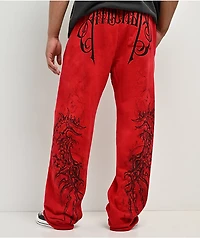 Affliction Vertebrae Red Sweatpants