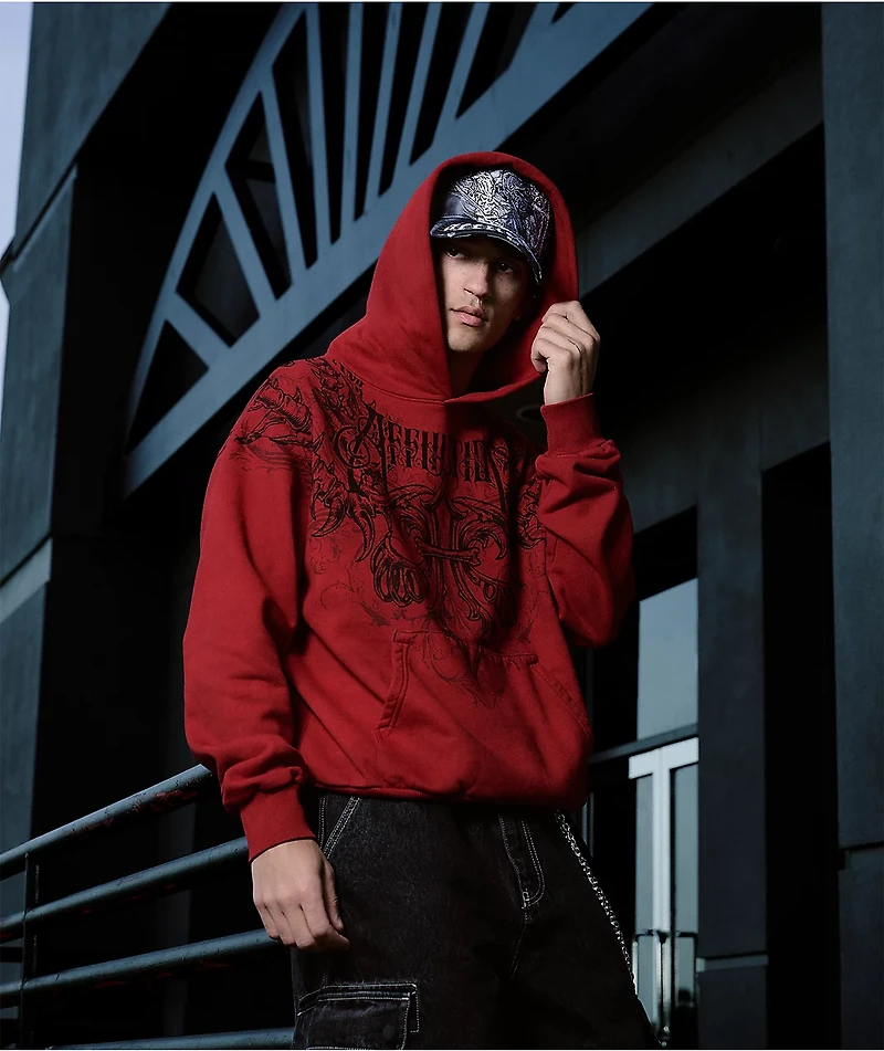 Affliction Vertebrate Red Hoodie