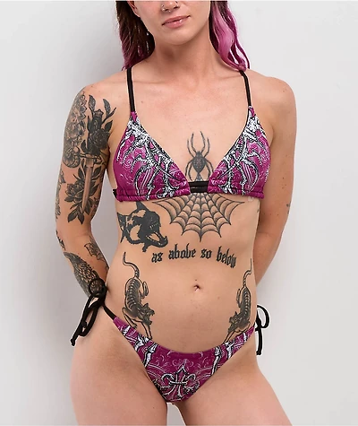 Affliction Vertibrate Deep Purple Bikini Bottom