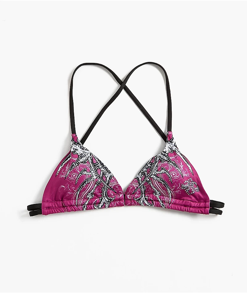 Affliction Vertibrate Deep Purple Triangle Bikini Top
