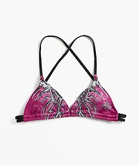 Affliction Vertibrate Deep Purple Triangle Bikini Top