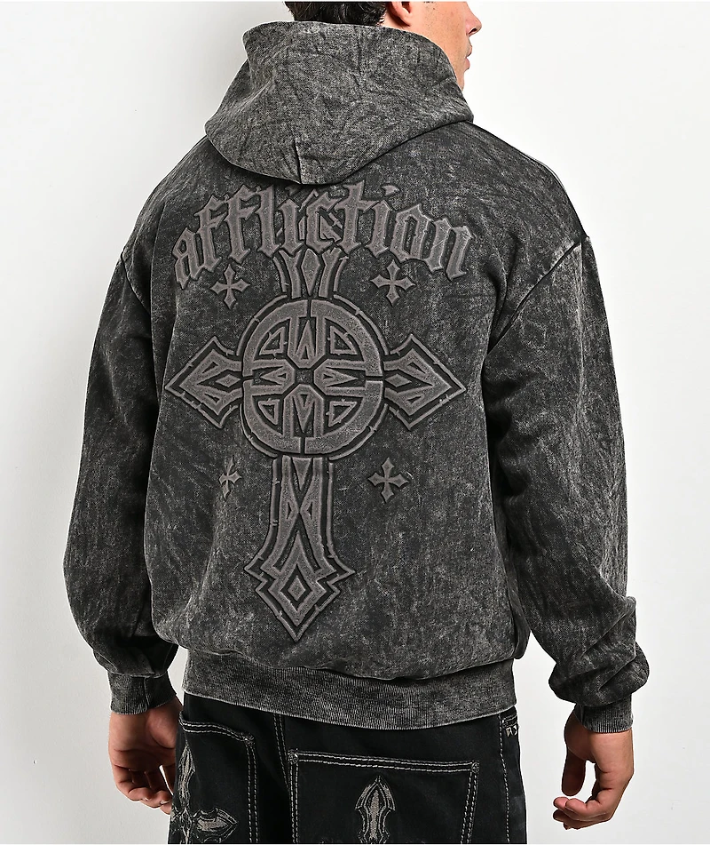 Affliction Vesper Black Wash Hoodie