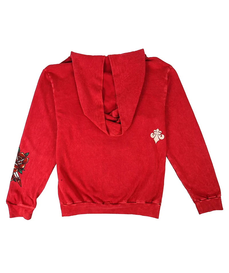 Affliction Viola Heart Dirty Red Lava Wash Hoodie