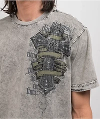 Affliction Wage Chaos Chinchilla & Black Lava Tint Reversible T-Shirt