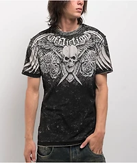 Affliction Wage Chaos Chinchilla & Black Lava Tint Reversible T-Shirt