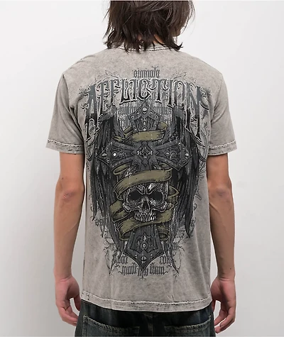 Affliction Wage Chaos Chinchilla & Black Lava Tint Reversible T-Shirt