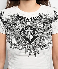 Affliction Washed White Crop T-Shirt