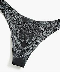 Affliction Whispering Thoughts Grey High Leg Bikini Bottom