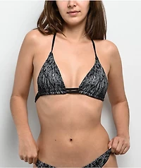 Affliction Whispering Thoughts Grey Triangle Bikini Top