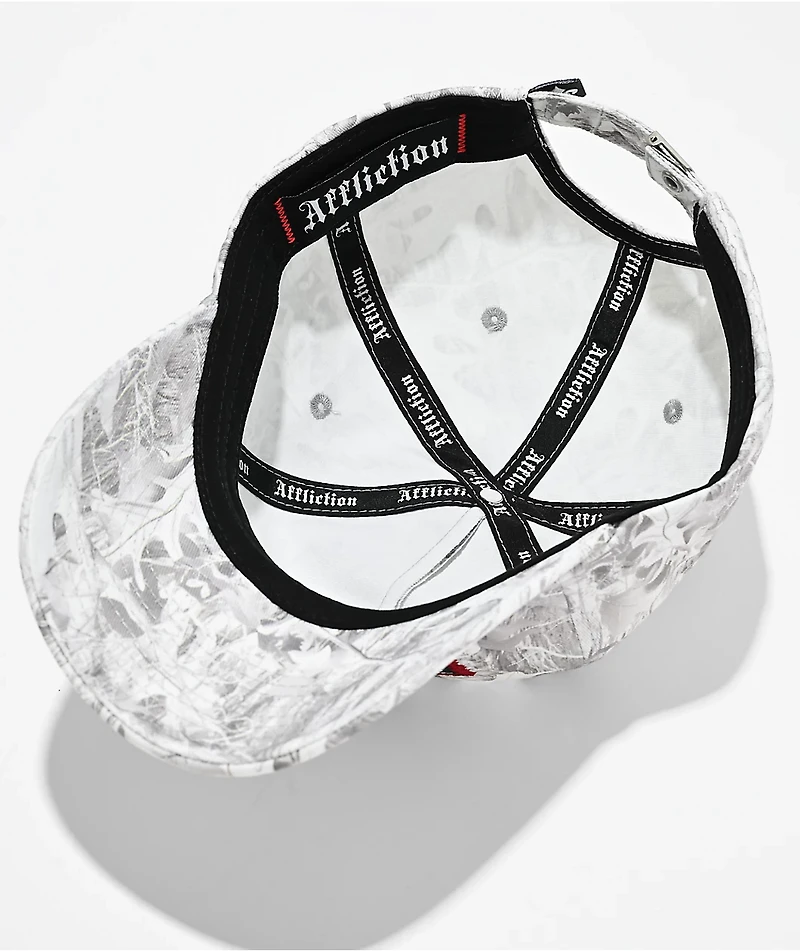 Affliction White Camo Strapback Hat
