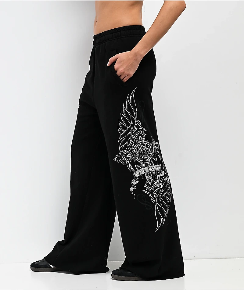 Affliction Widowmaker Black Sweatpants