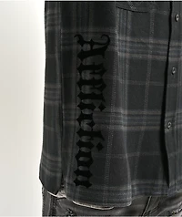 Affliction Winged Black Button Up Flannel Shirt