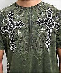 Affliction Winged Dagger Green T-Shirt