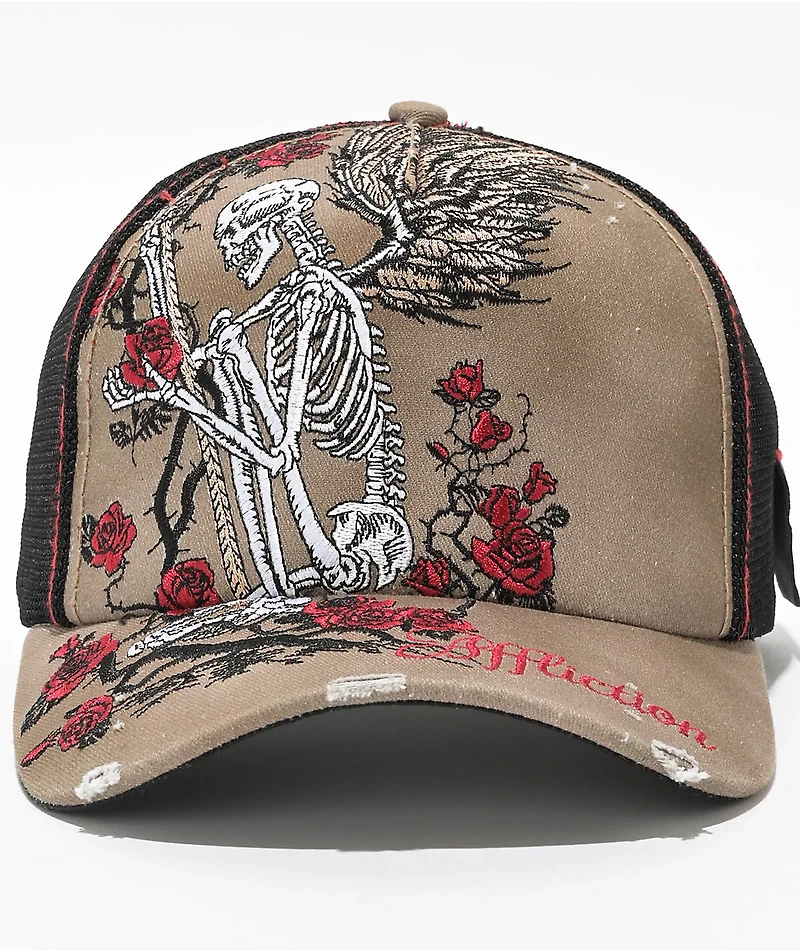 Affliction Winged Reaper Brown & Black Trucker Hat