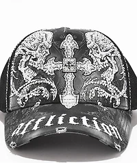 Affliction Winged Up Black Potassium Spray Trucker Hat