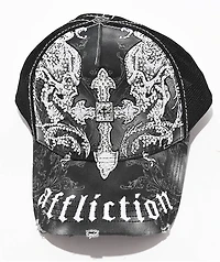 Affliction Winged Up Black Potassium Spray Trucker Hat