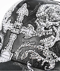 Affliction Winged Up Black Potassium Spray Trucker Hat