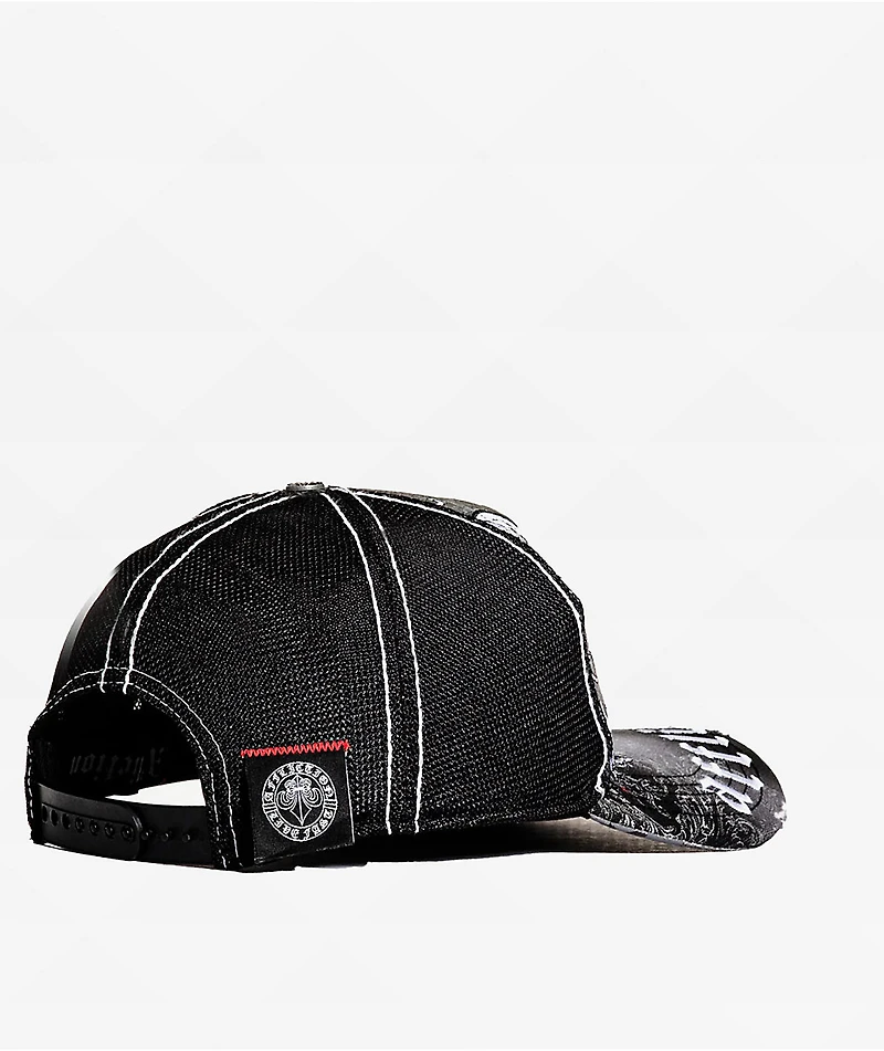 Affliction Winged Up Black Potassium Spray Trucker Hat