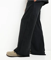 Affliction Winged Up Dark Grey Wash Wide Leg Sweatpants