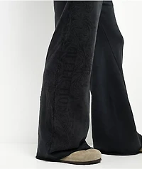 Affliction Winged Up Dark Grey Wash Wide Leg Sweatpants