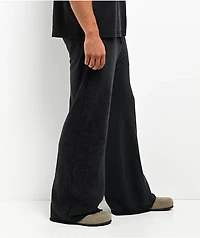 Affliction Winged Up Dark Grey Wash Wide Leg Sweatpants
