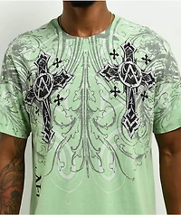 Affliction Winged Up Light Green T-Shirt